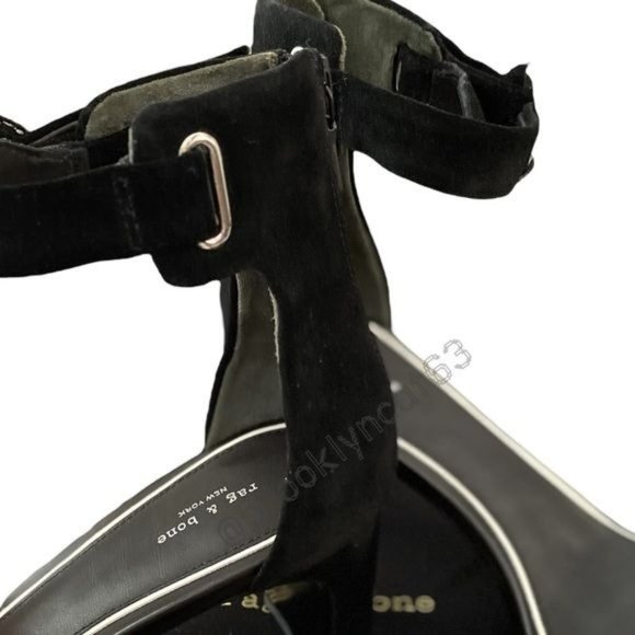 Rag & Bone Ellis Sandals Heels Leather Suede Black 8 - Picture 14 of 16